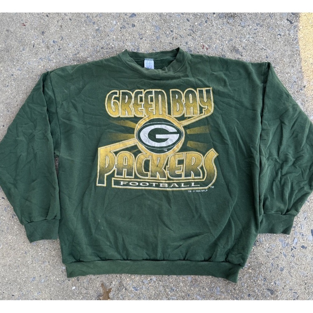 Vintage 90s Logo 7 Green Bay Packers Sweatshirt Mens XXL NFL Football USA